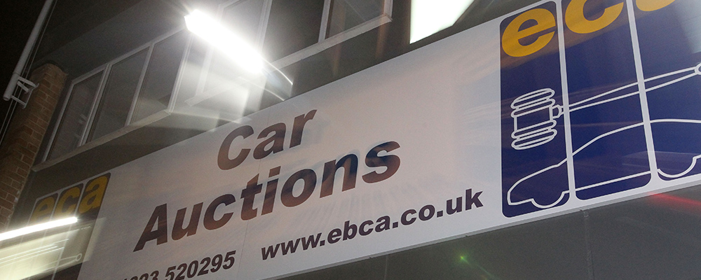 Car auctions sign over the brampton road premises